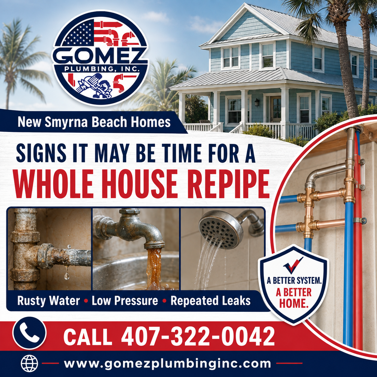 Whole House Repipe New Smyrna Beach: Older Home Signs