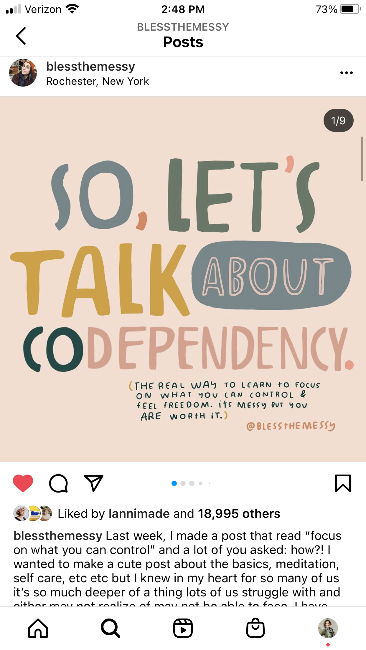 Bless the Messy Instagram