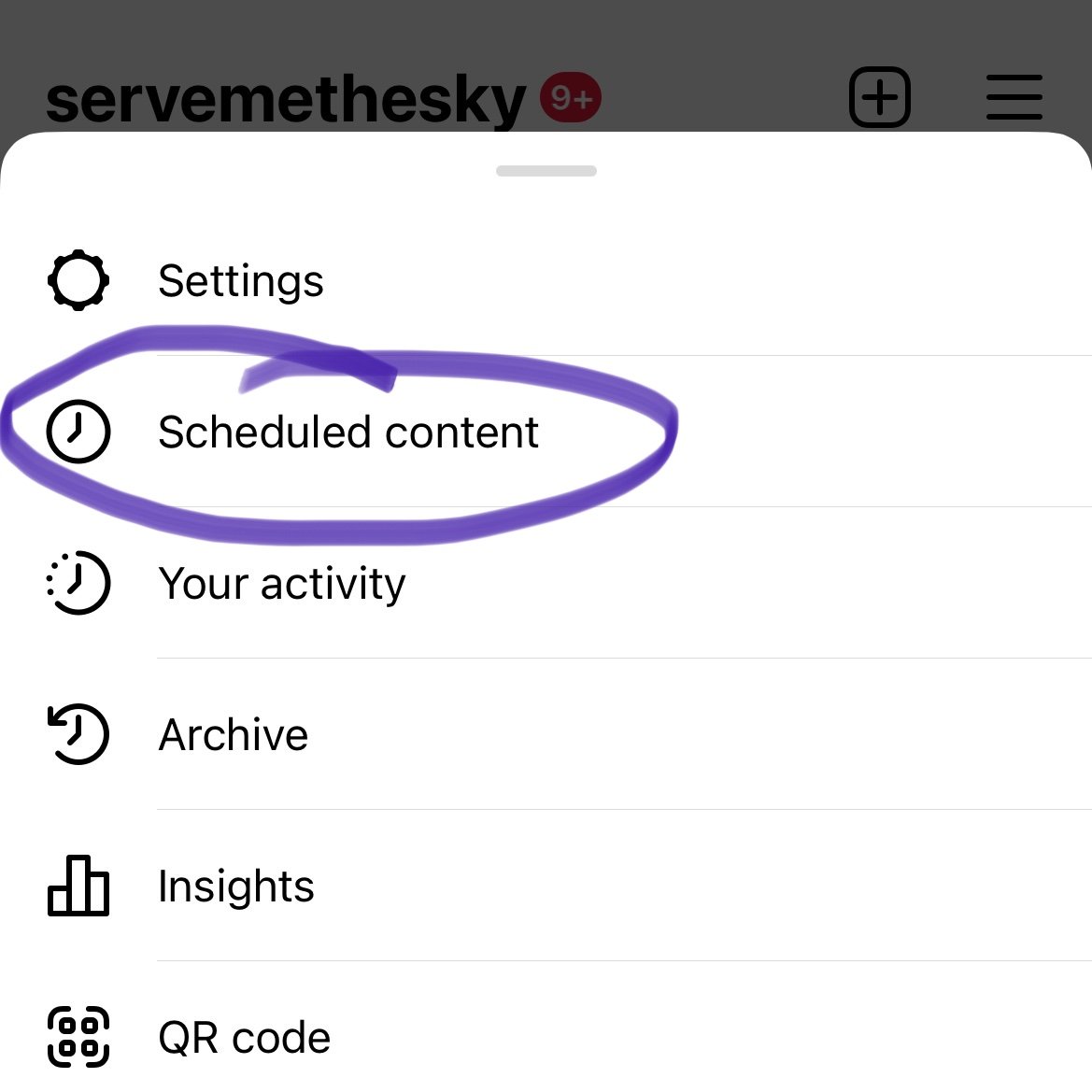 Select scheduled content