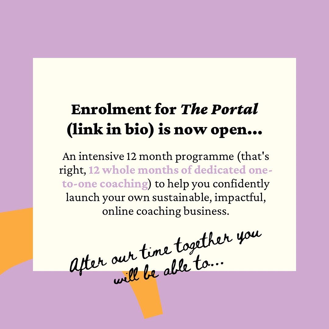 OMG!!! So friggin&rsquo; excited to share this absolute beauty with you...

THE PORTAL has been brewing for many, many months, probably my whole life tbh. But here it finally is, and enrolment is OPEN! 

My signature programme, THE PORTAL, is a uniqu