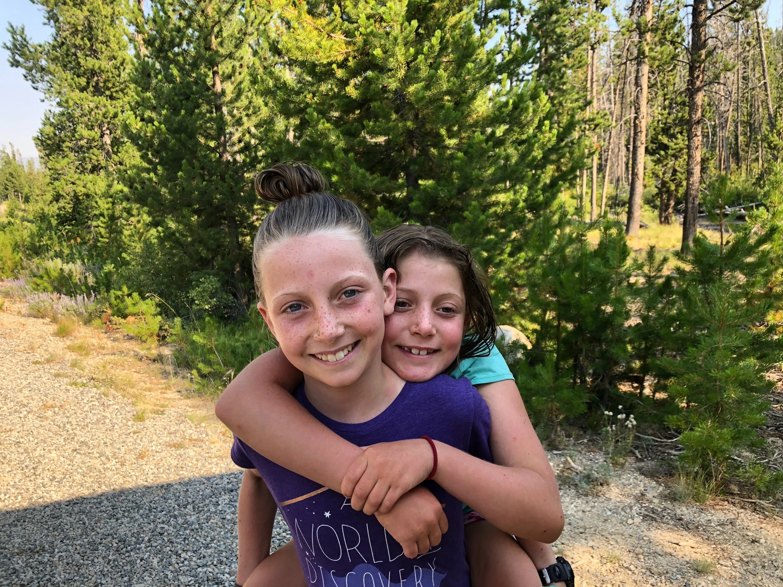 Freshly creek-cleaned girls!!