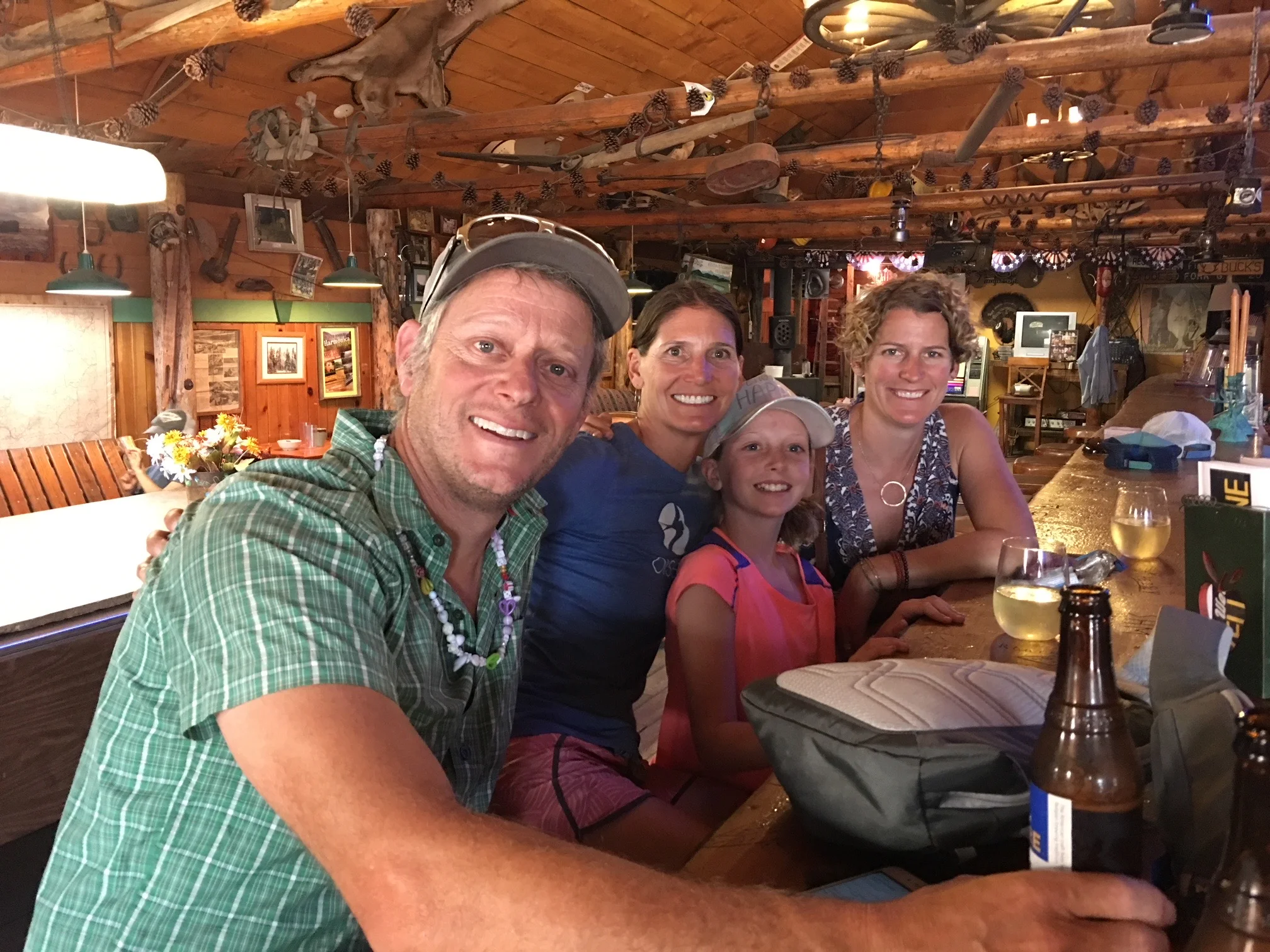 John, me, Ellie and Carly at the bar in the tavern