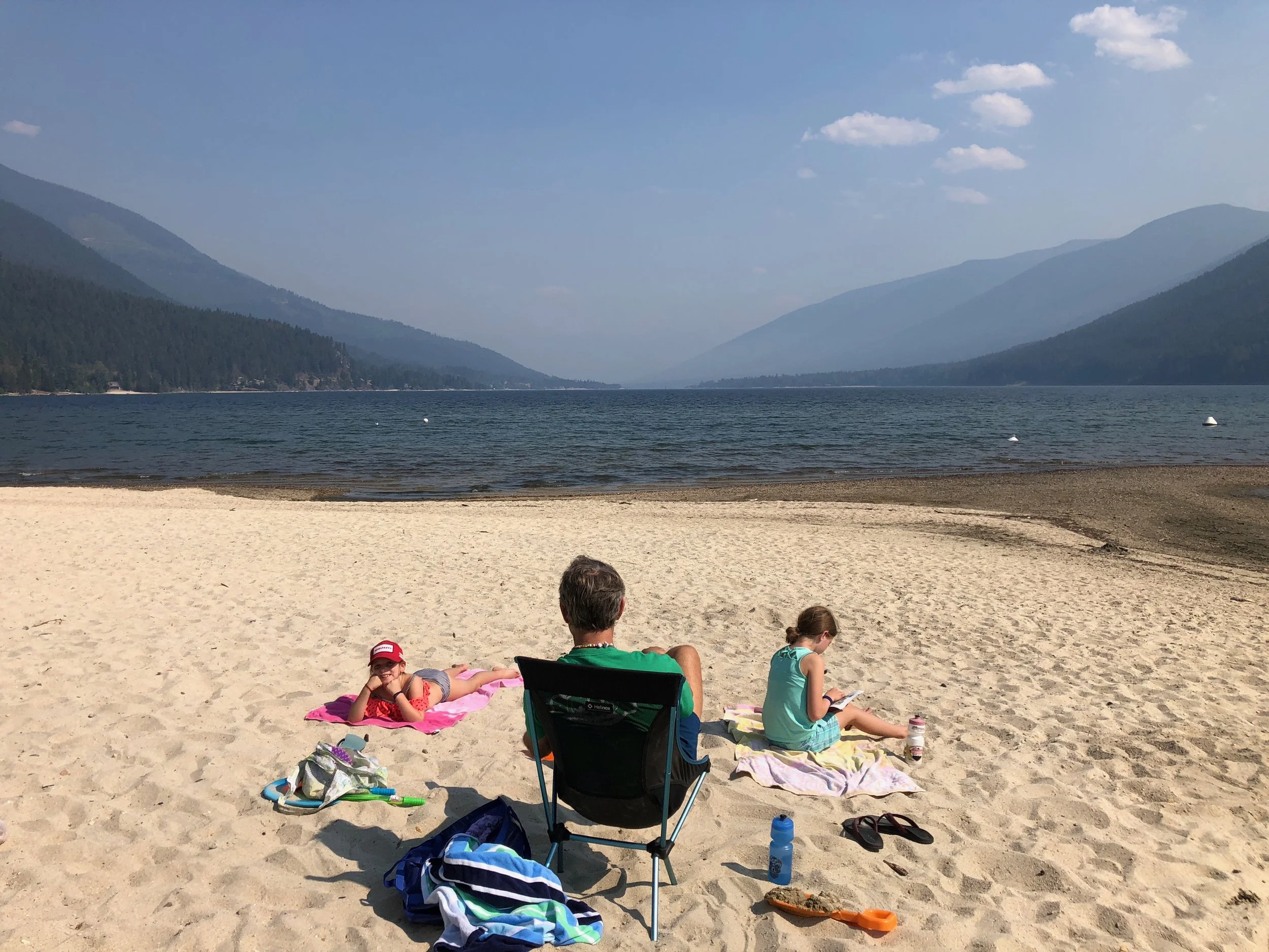 Lounging around and enjoying the heat of the sun on Kootenay Lake