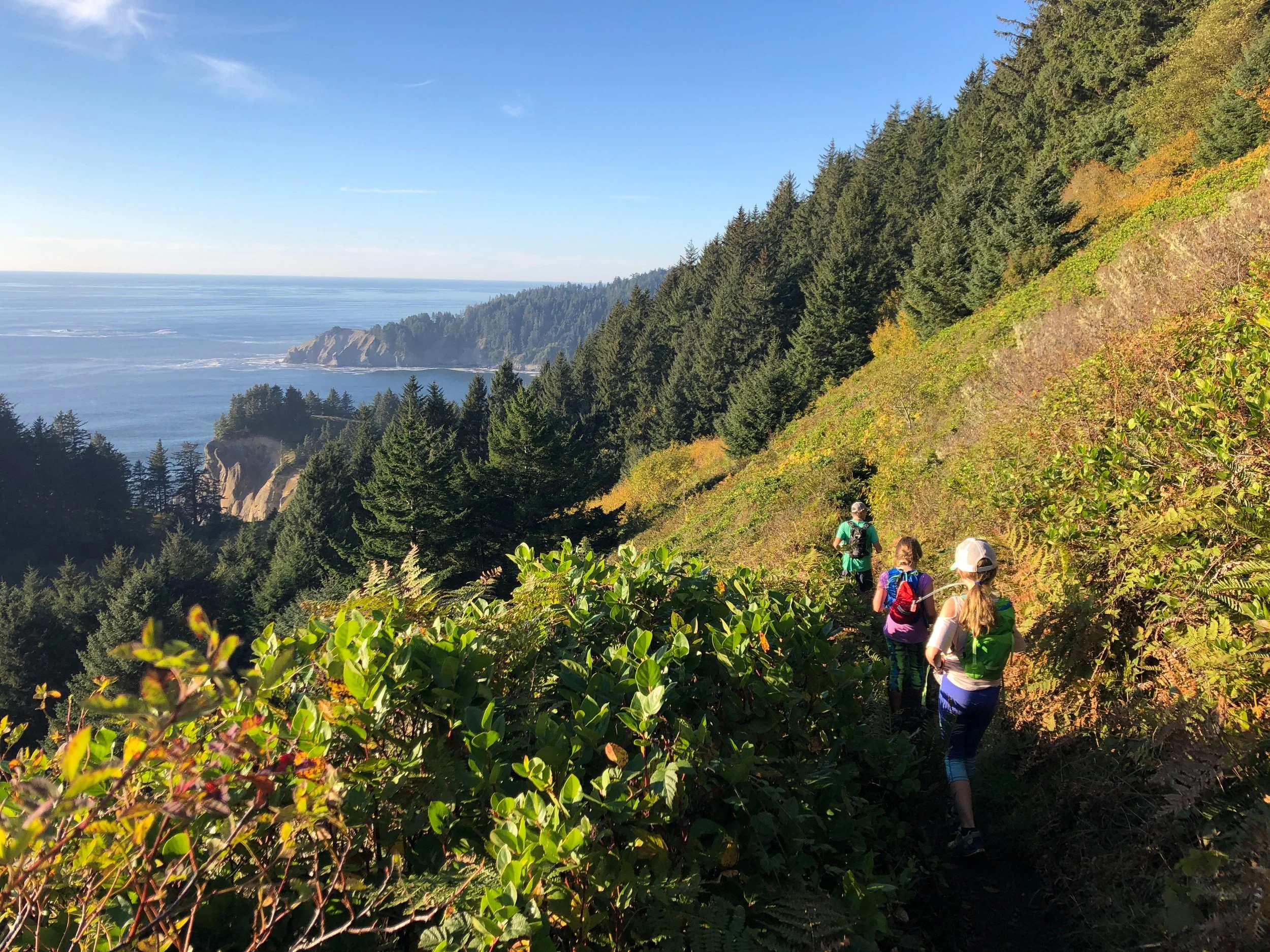 Hiking back down the trail