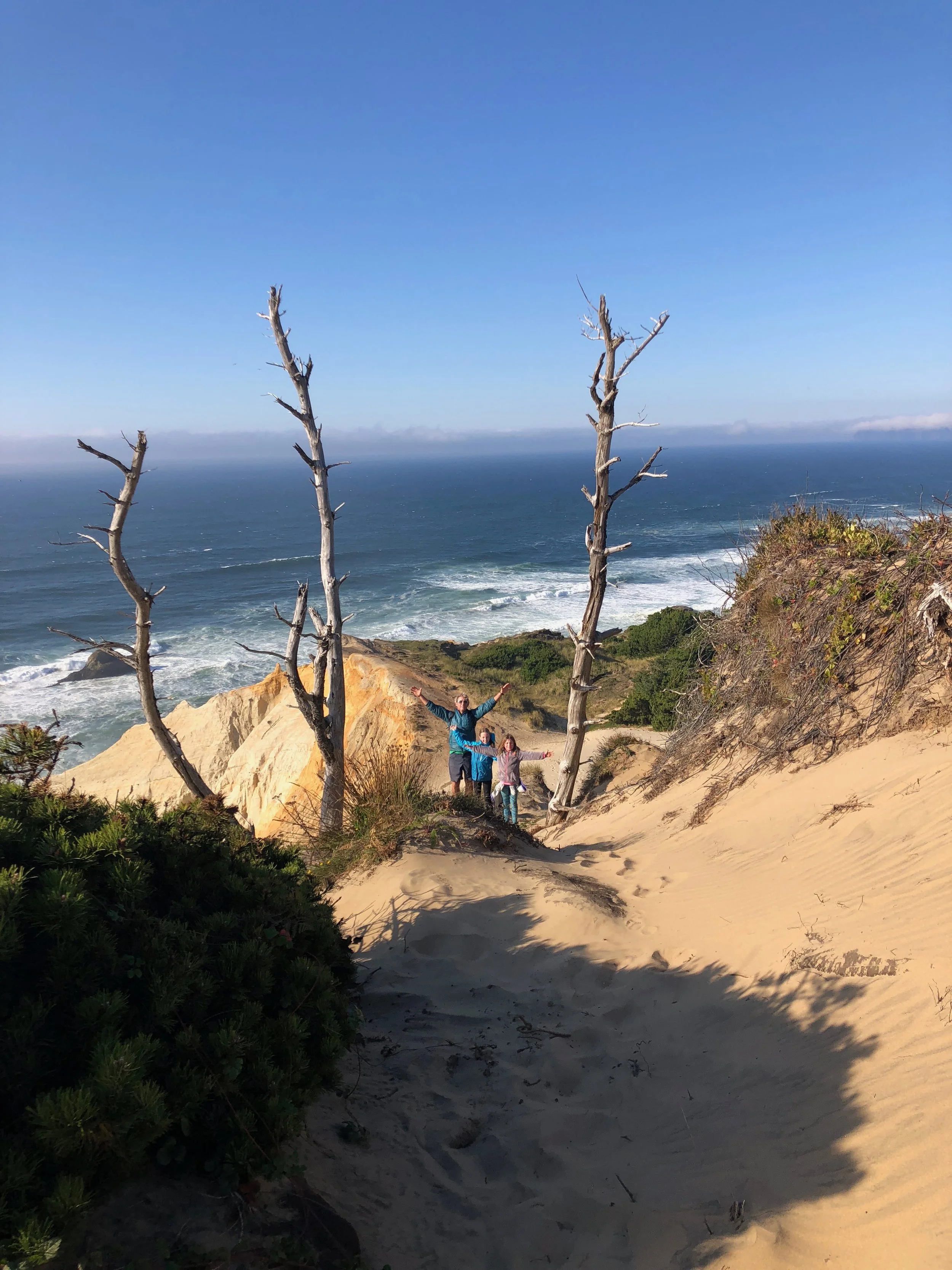 We climbed up and over the dunes to start our hike
