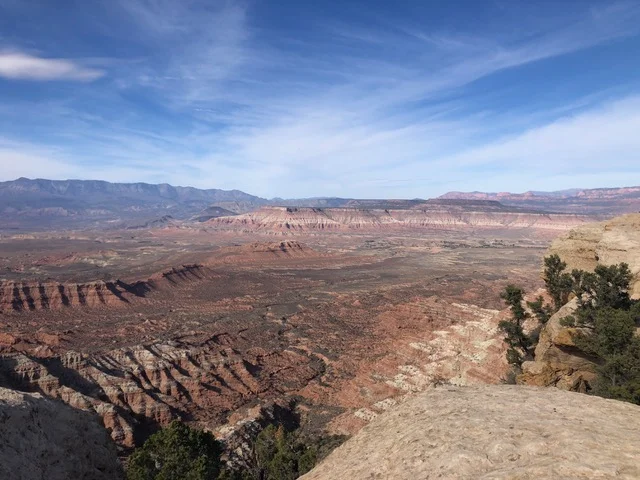 The view of the valley from the rock they were sitting on