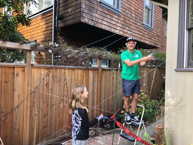 Decorating the house for trick or treaters
