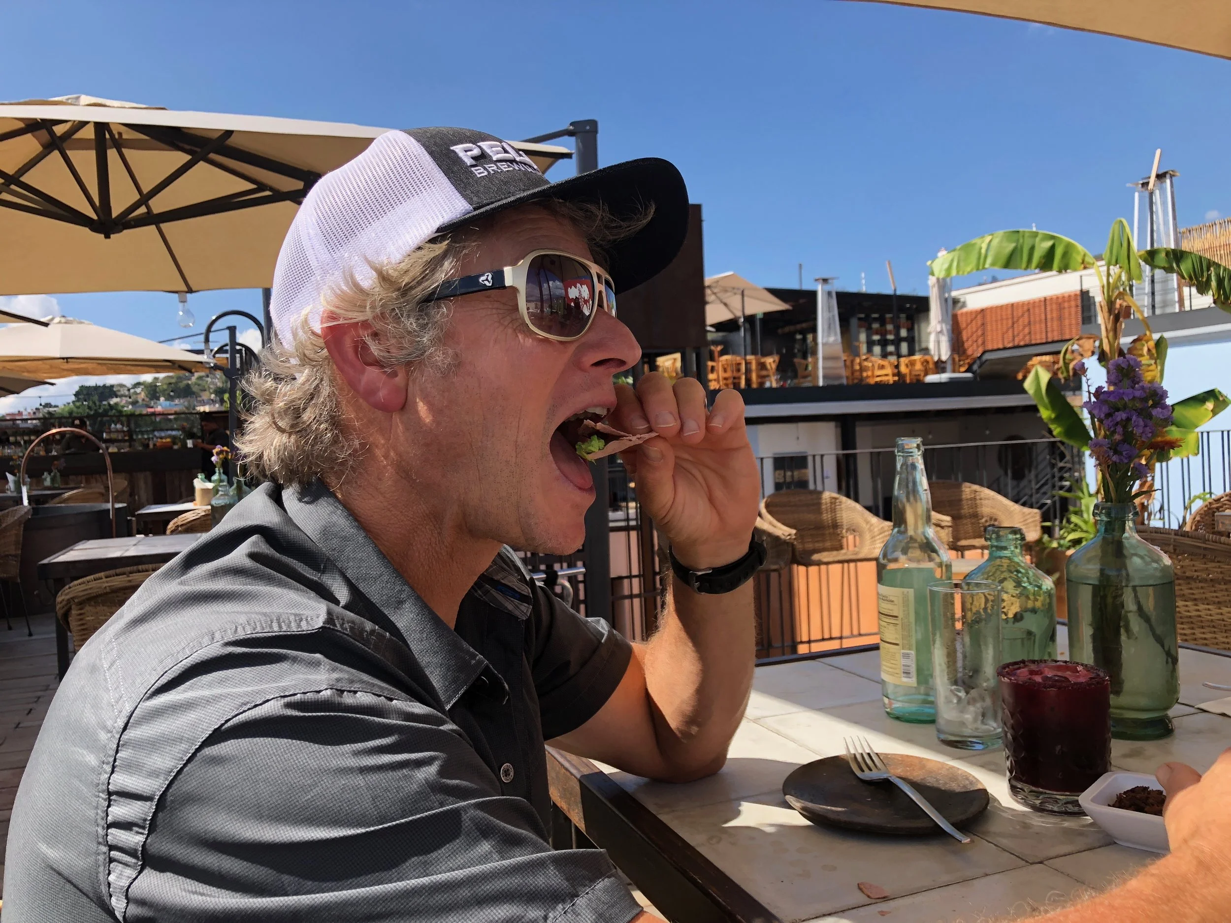John trying his “chapuline" grasshopper - a Oaxaca delicacy! Everyone in the family has tried them, if you’re wondering, we’re not fans!