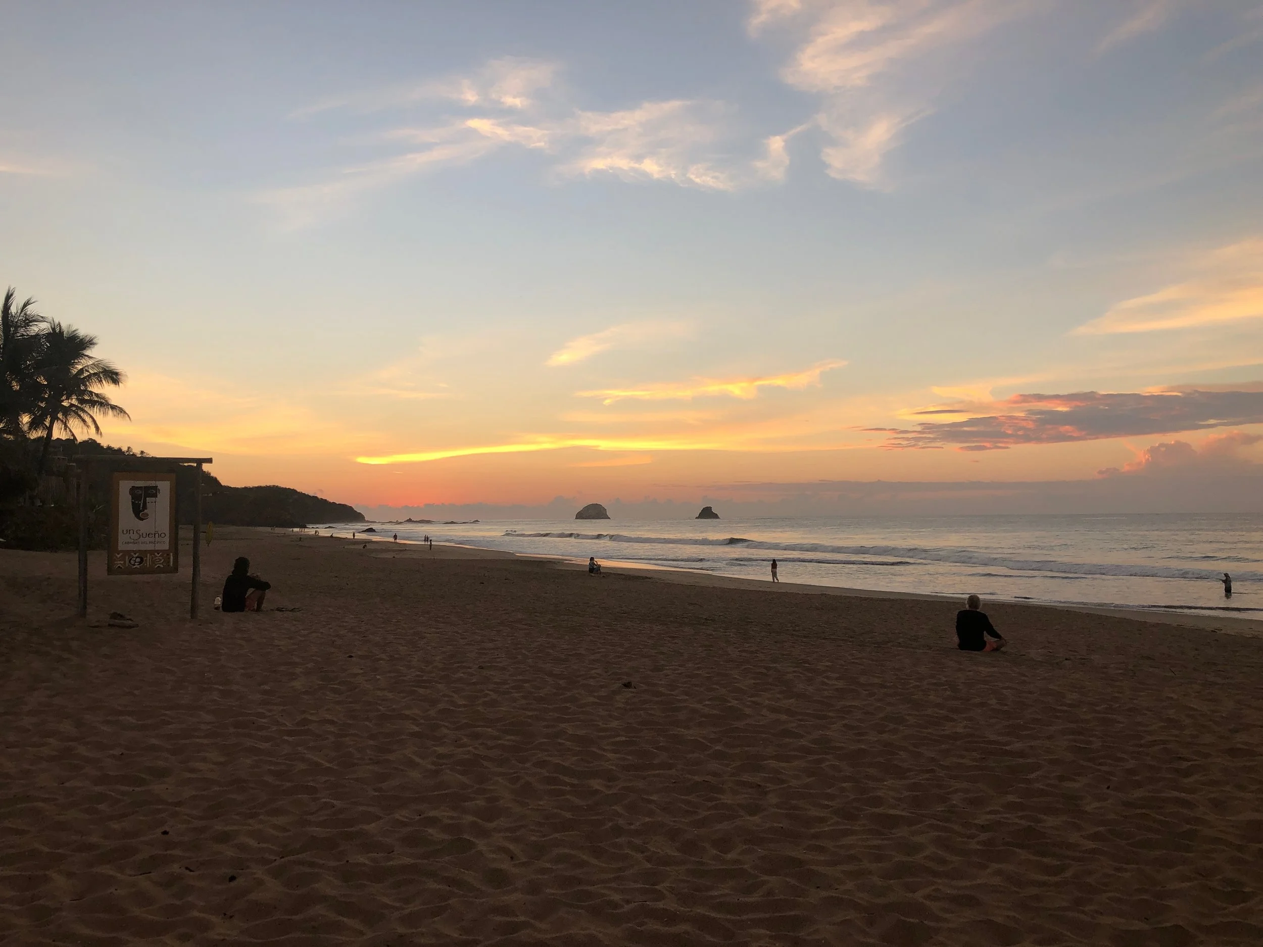 John and I woke up early in San Augustanillo and enjoyed watching the sunrise as we walked together on the beach.