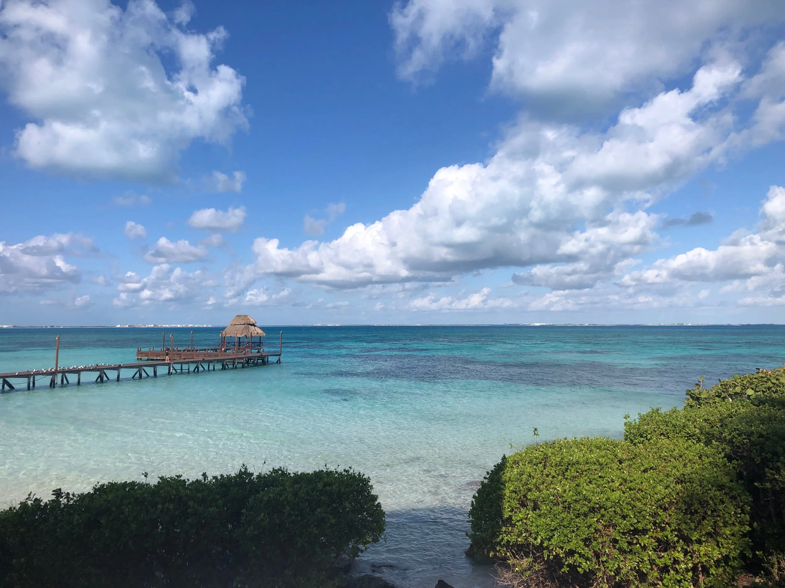 The water that surrounds Isla Mujeres is beautiful! This is a another view from the hotel.