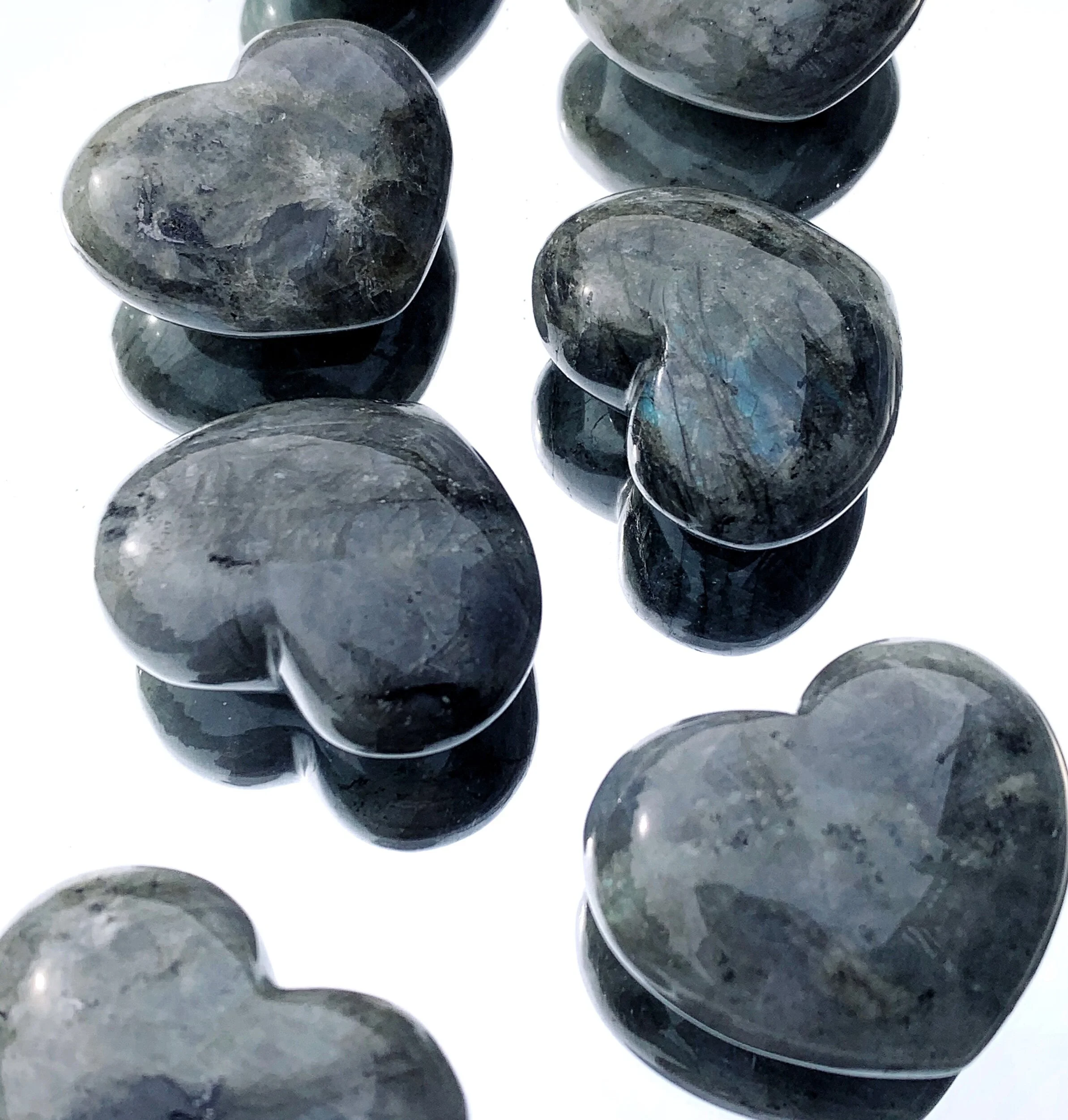 LABRADORITE HEARTS