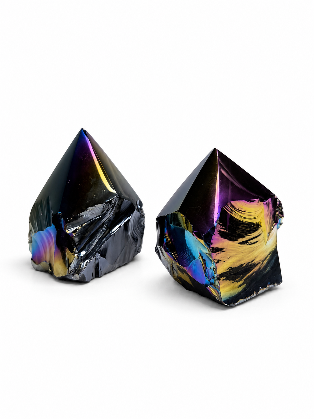 BLACK OBSIDIAN RAINBOW AURA TOP POLISH