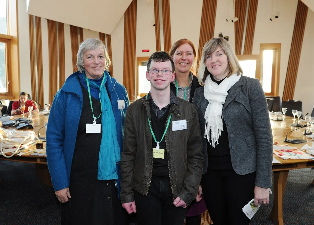 Margaret Colquhoun and David Arthur at the Scottish Parliament Camphill Reception
