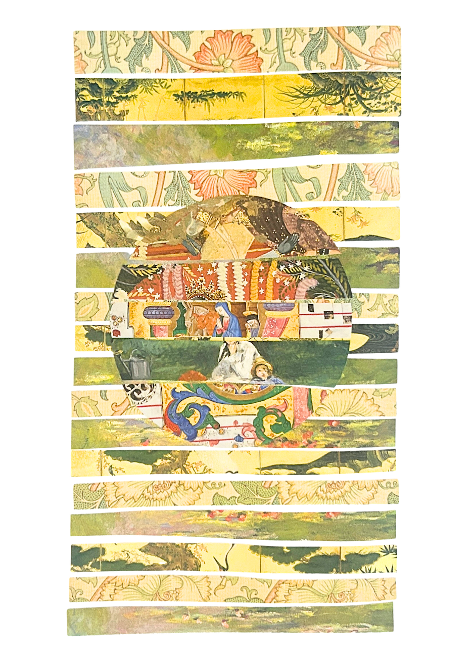 Subtle Gate 4, 2025 collage on paper,  12 x 7 inches