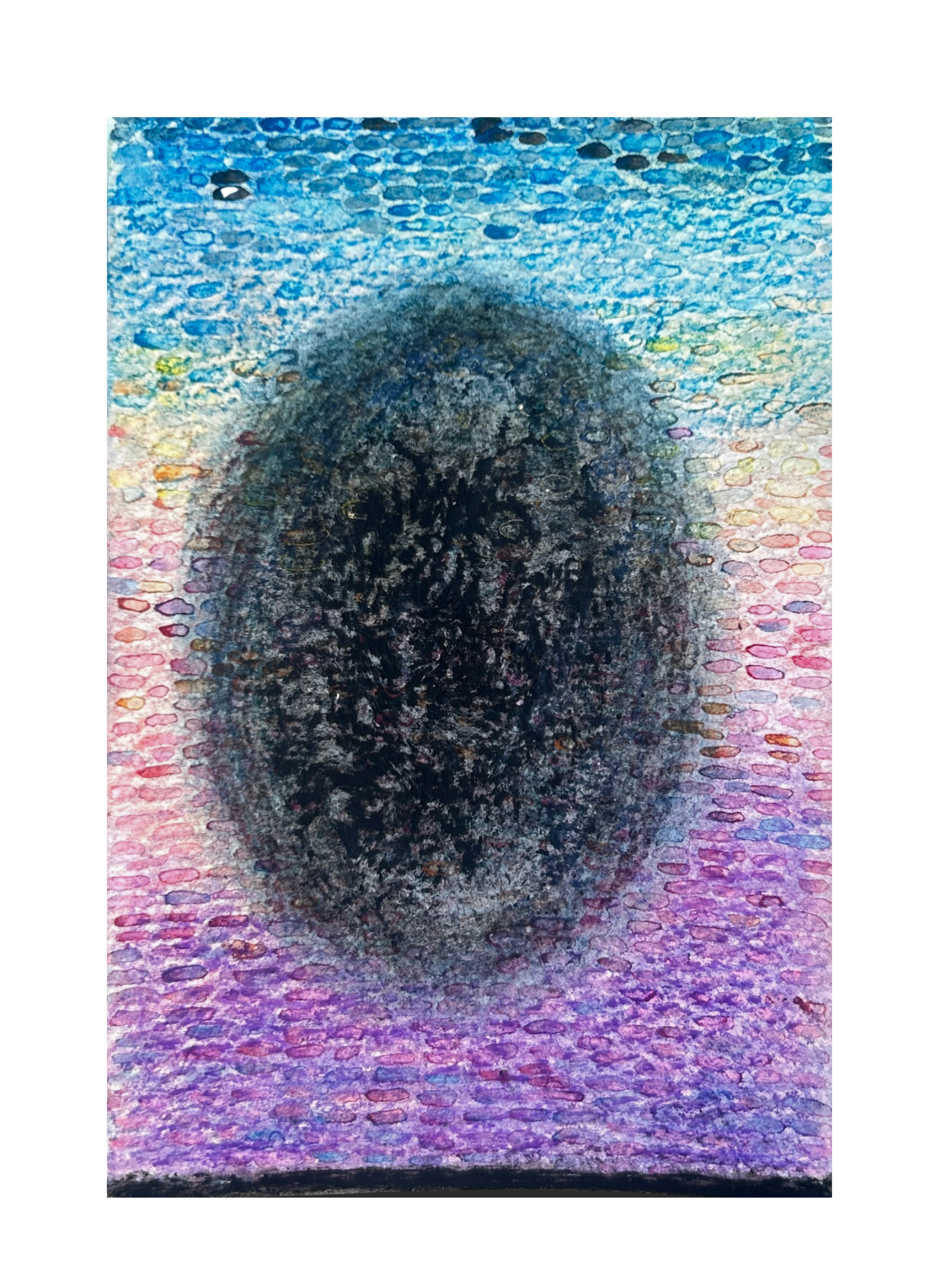 Untitled (study), 2026, watercolor & oil pastel on paper, 6 x 4 inches