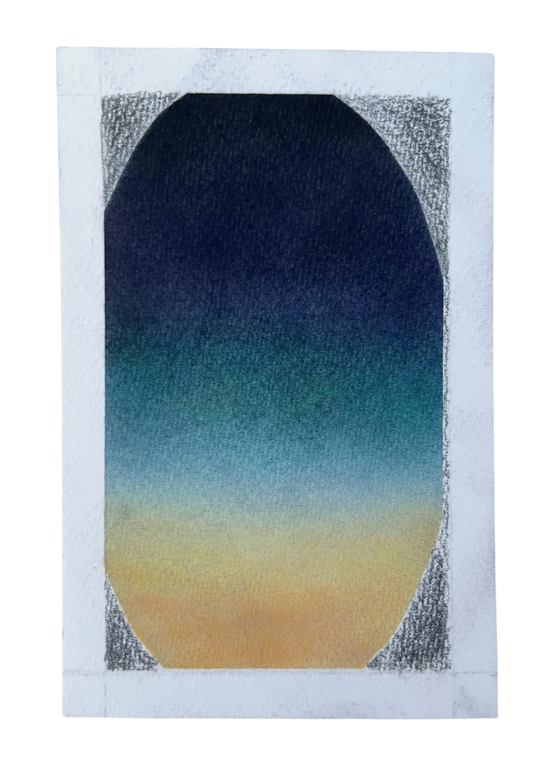 Untitled (gradient study), 2025, pastel & graphite on paper, 6 x 4 inches