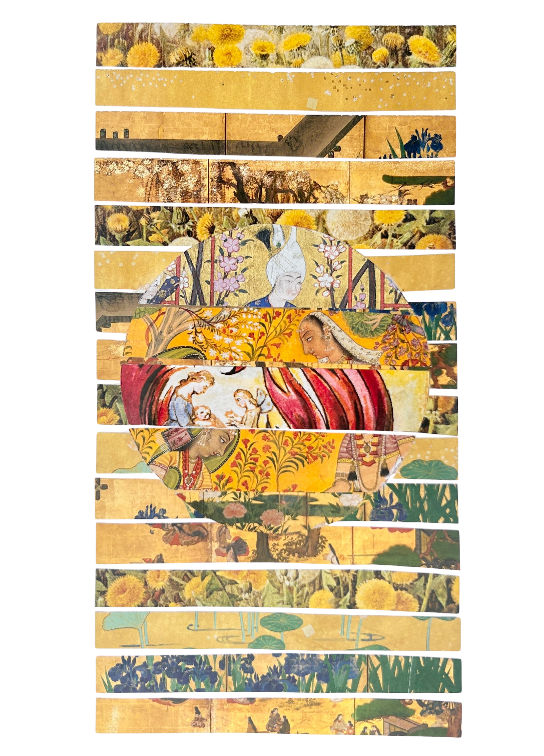 Collage 1, collage on paper, 12 x 7 inches, 2025