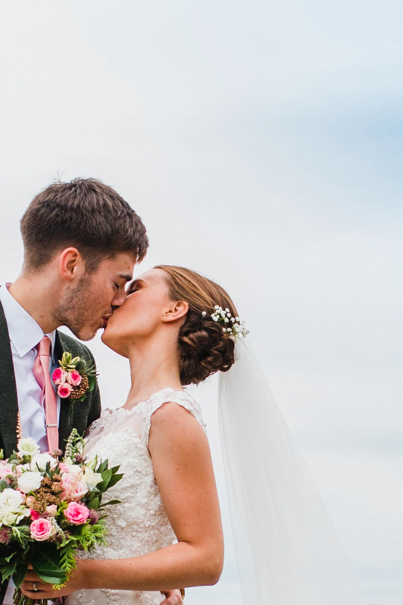 Jess and Ben - Liverpool wedding - bride and groom kissing