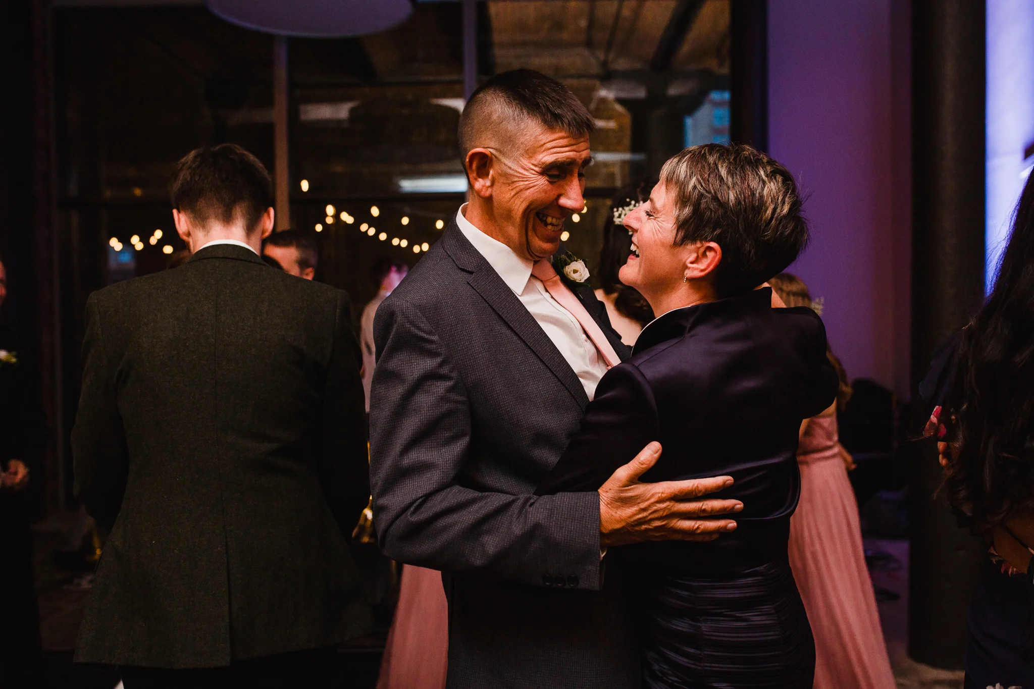 Jess and Ben - Liverpool wedding - mother and father of the groom dancing