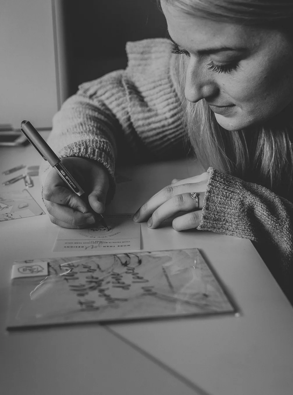 Beth writing an order