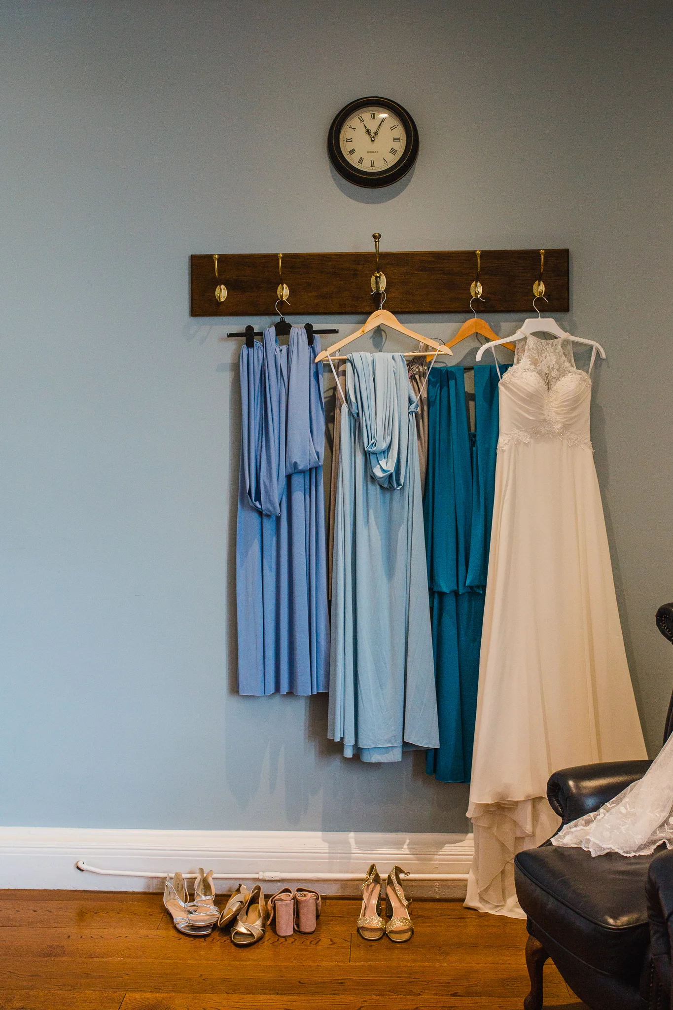 bride and bridesmaid dresses