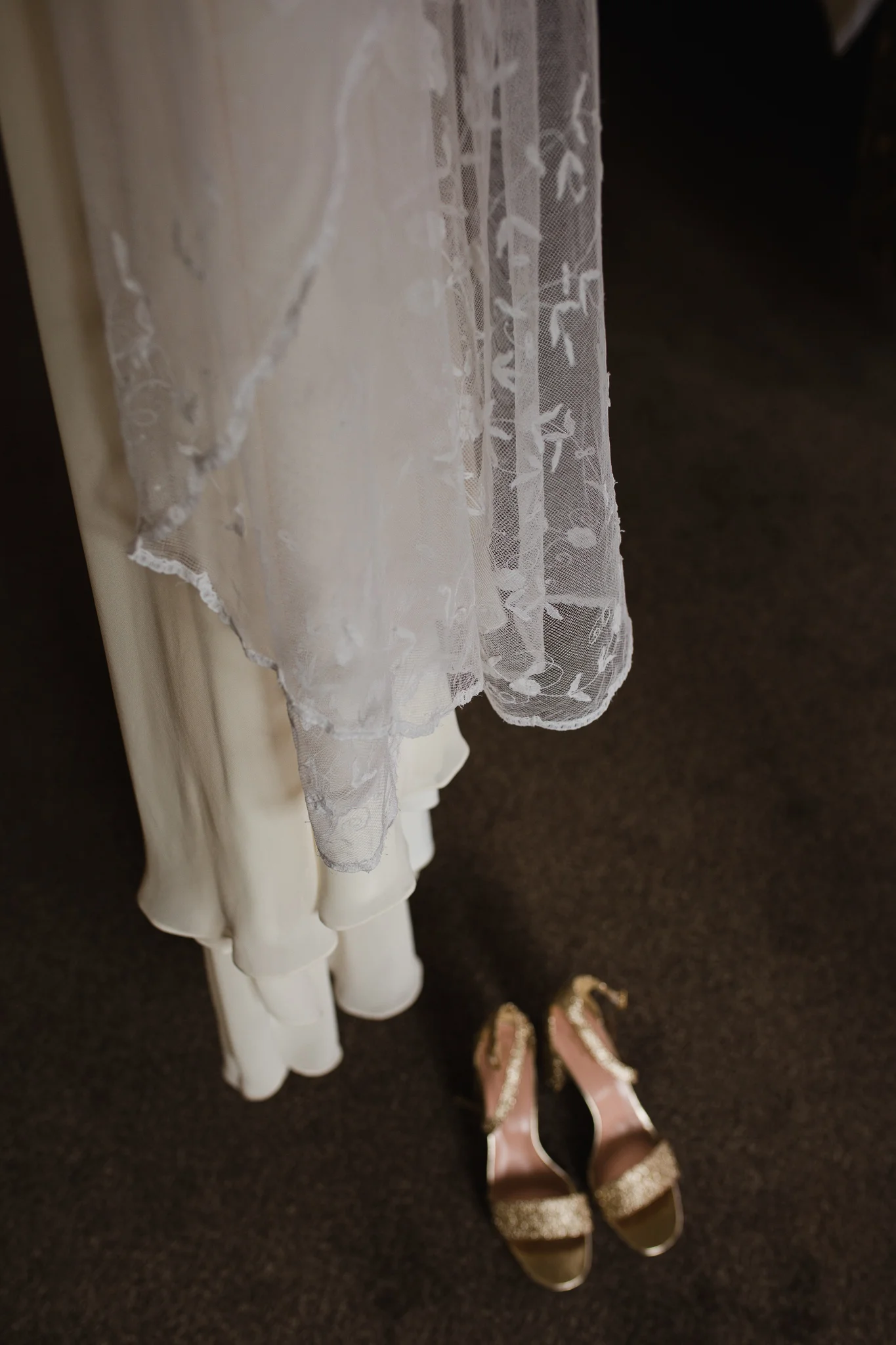 details of wedding dress
