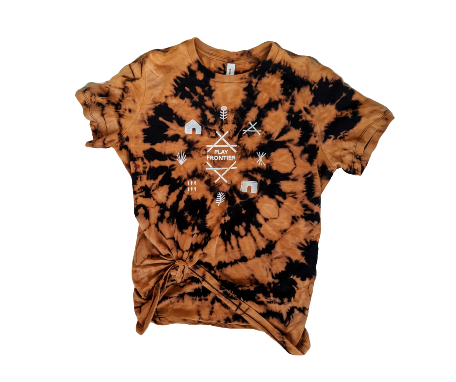 Women's Adult Play Compass T-shirt, Size M, "Fork Spiral" Dye Method