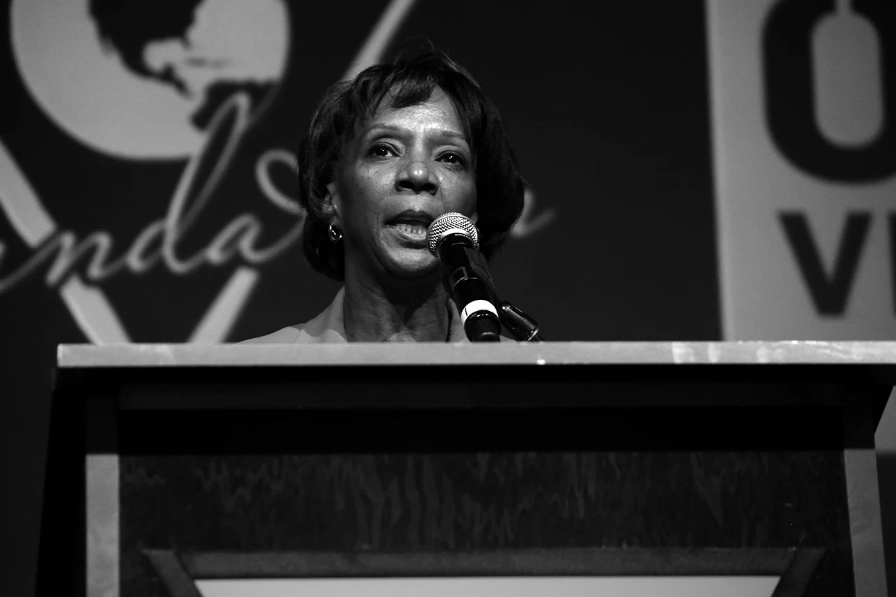 District Attorney Jackie Lacey at GUESS? Inc. Headquarters on April 29, 2015 in Los Angeles, California.