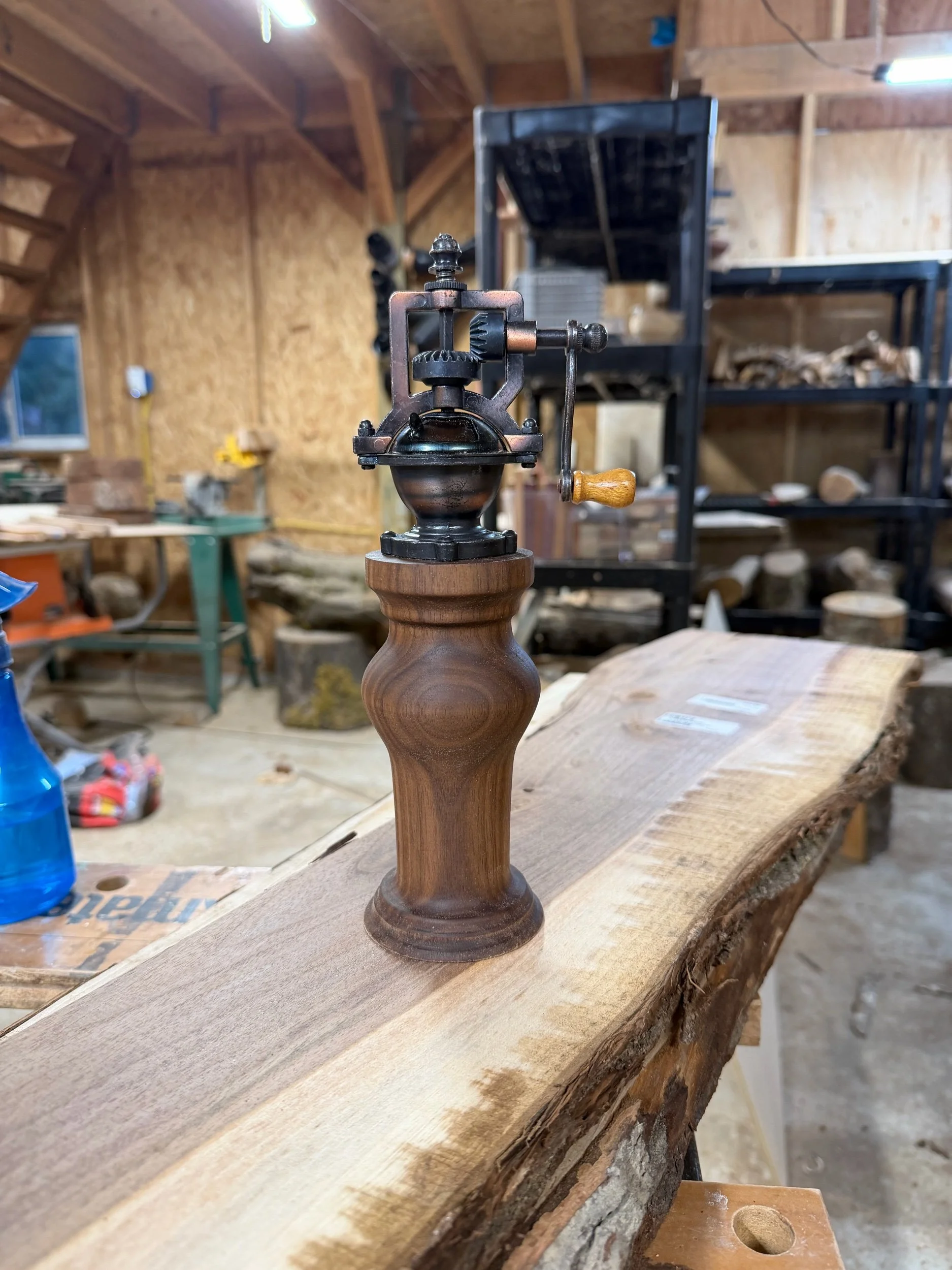 Antique Pepper Mill - #58 Walnut Wood