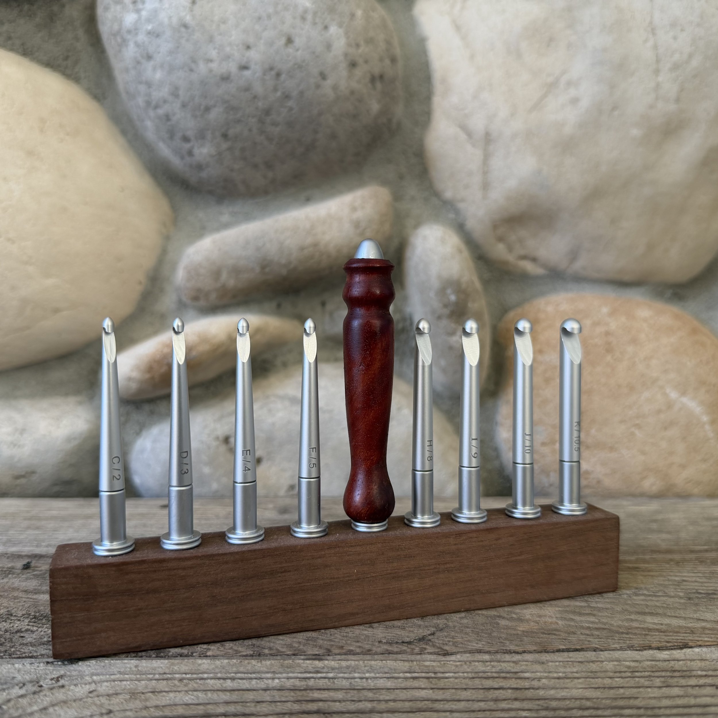 #46 - Crochet Hook Set - Red River Gum Wood Handle