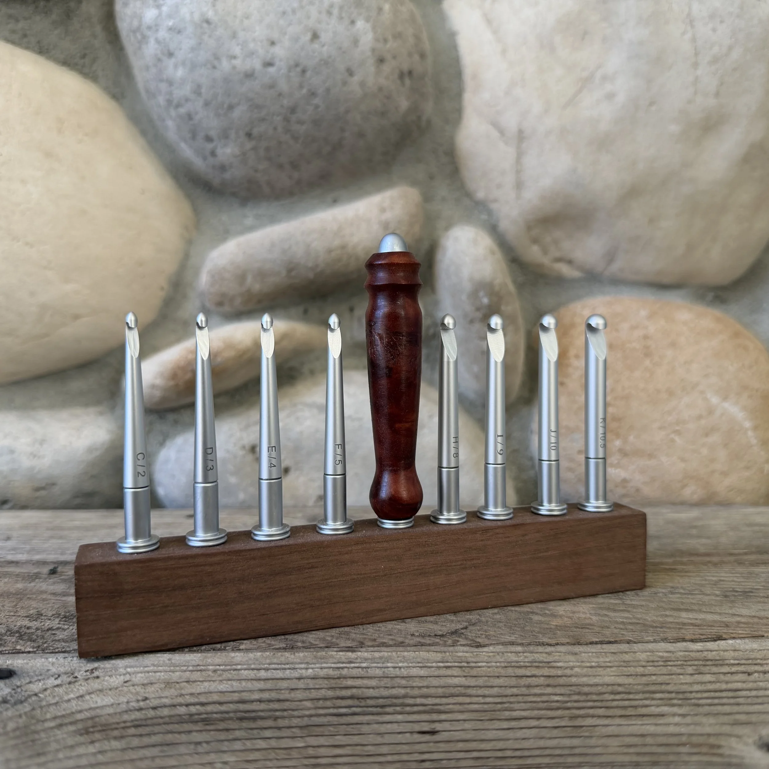 #44 - Crochet Hook Set - Red Coolibah Wood Handle
