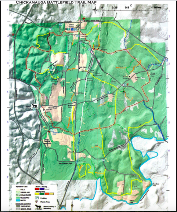 Chickamauga Battlefield Trail Map