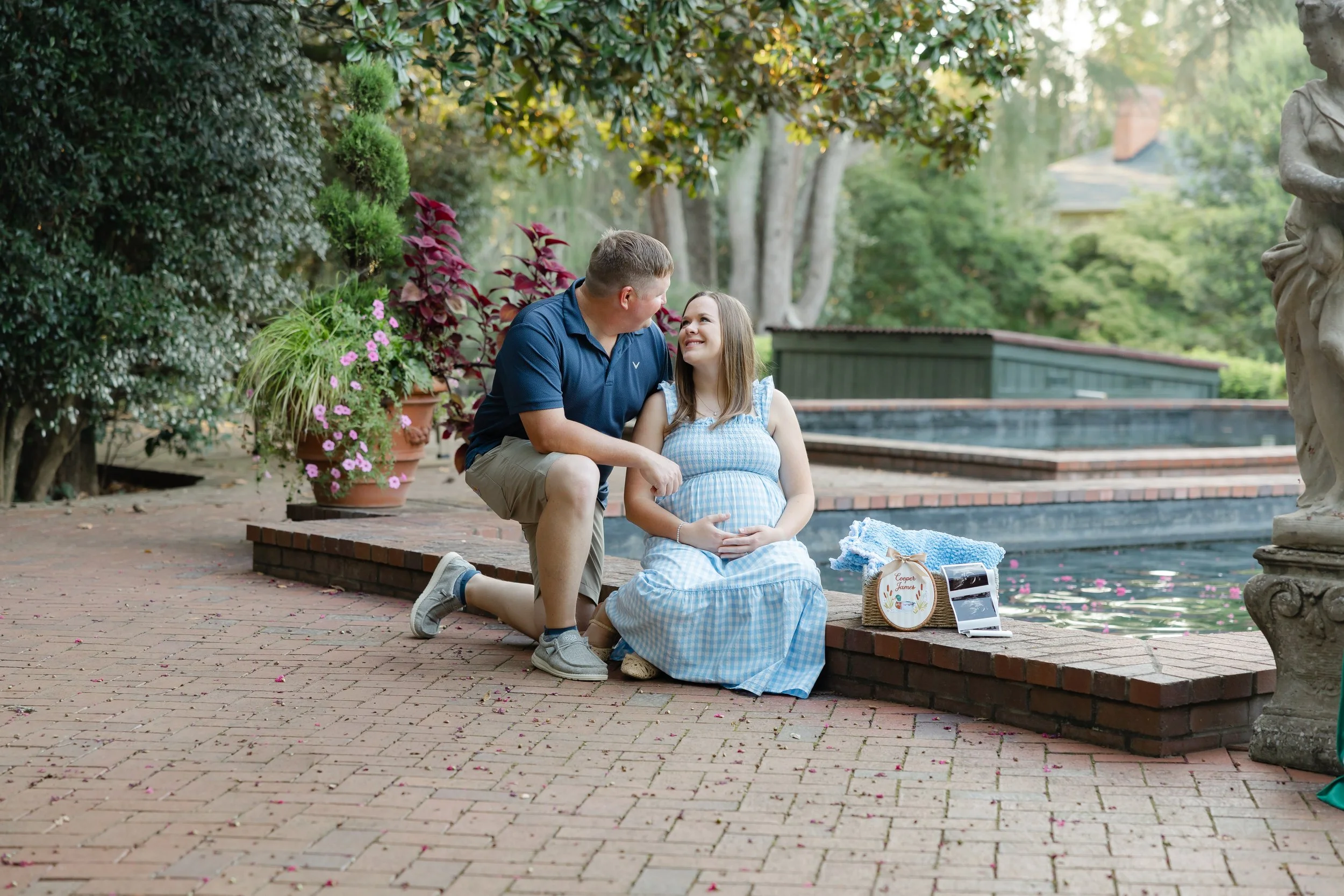 Outdoor maternity portrait at Hopeland Gardens near Augusta, GA