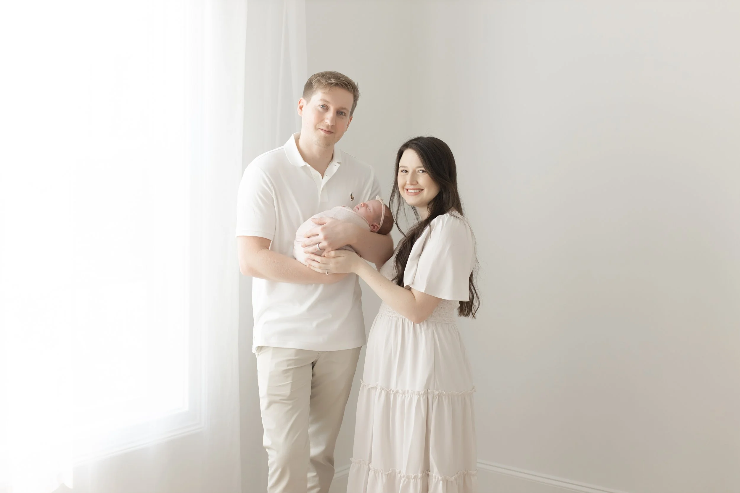 family portraits with newborn baby girl at her studio newborn photography session in Evans ga
