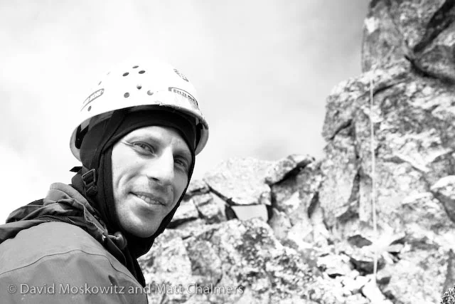 Myself at a belay ledge on Dorado Needle.