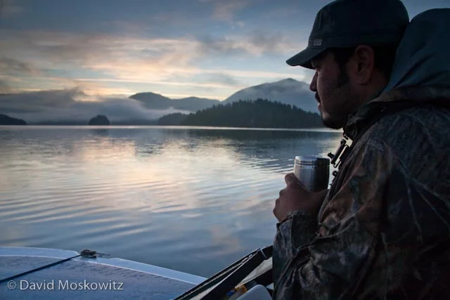 Doug enjoying a cup of coffee during the morning commute to the office.
