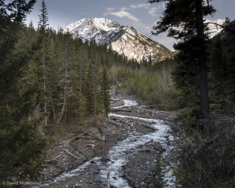 Huricanne creek and Sacajawea Peak in the Eagle Cap Wilderness, Wallawa Mountains, Oregon.