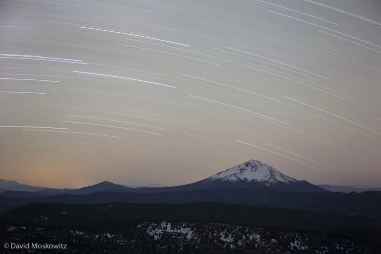 Stars over Mount Mcloughlin, in the southern Oregon Cascades.