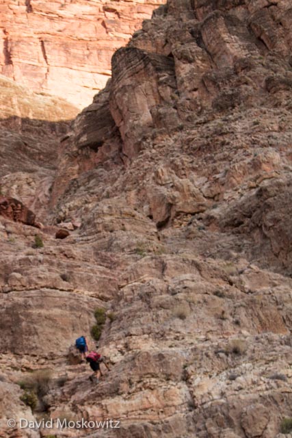 One of the many cliff bands we passed through to reach the canyon rim before we could traverse to the head of Cove Canyon.