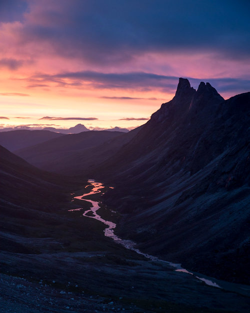 Arrigetch Creek at dawn in the Brooks Range. Gates of the Arctic National Park, Alaska.