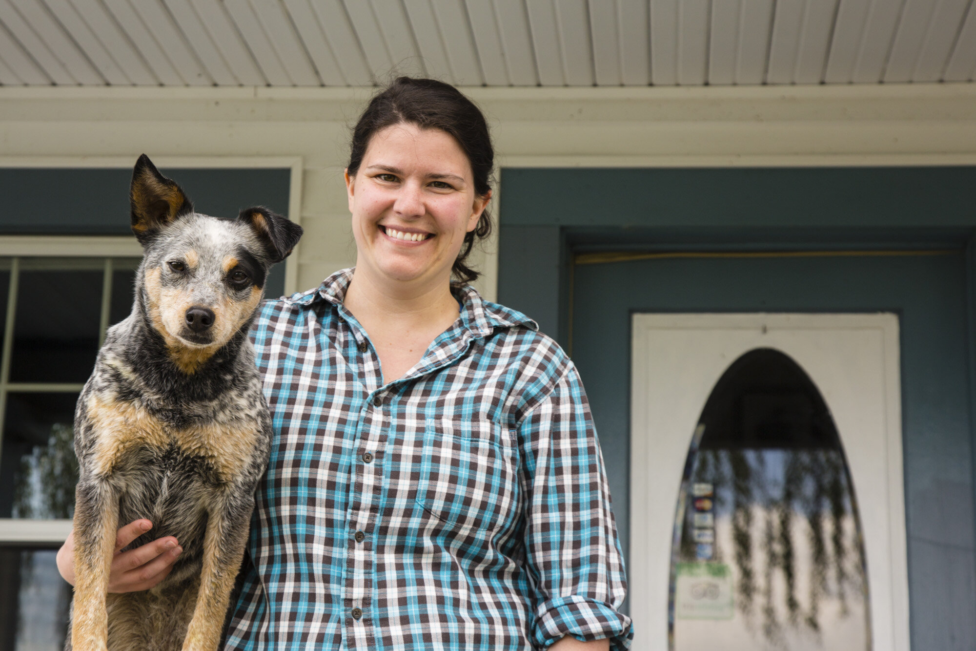  Emily Klavins, proprietor of Barking Dog farm, Bed and Breakfast, Wallawa County, Oregon. 
