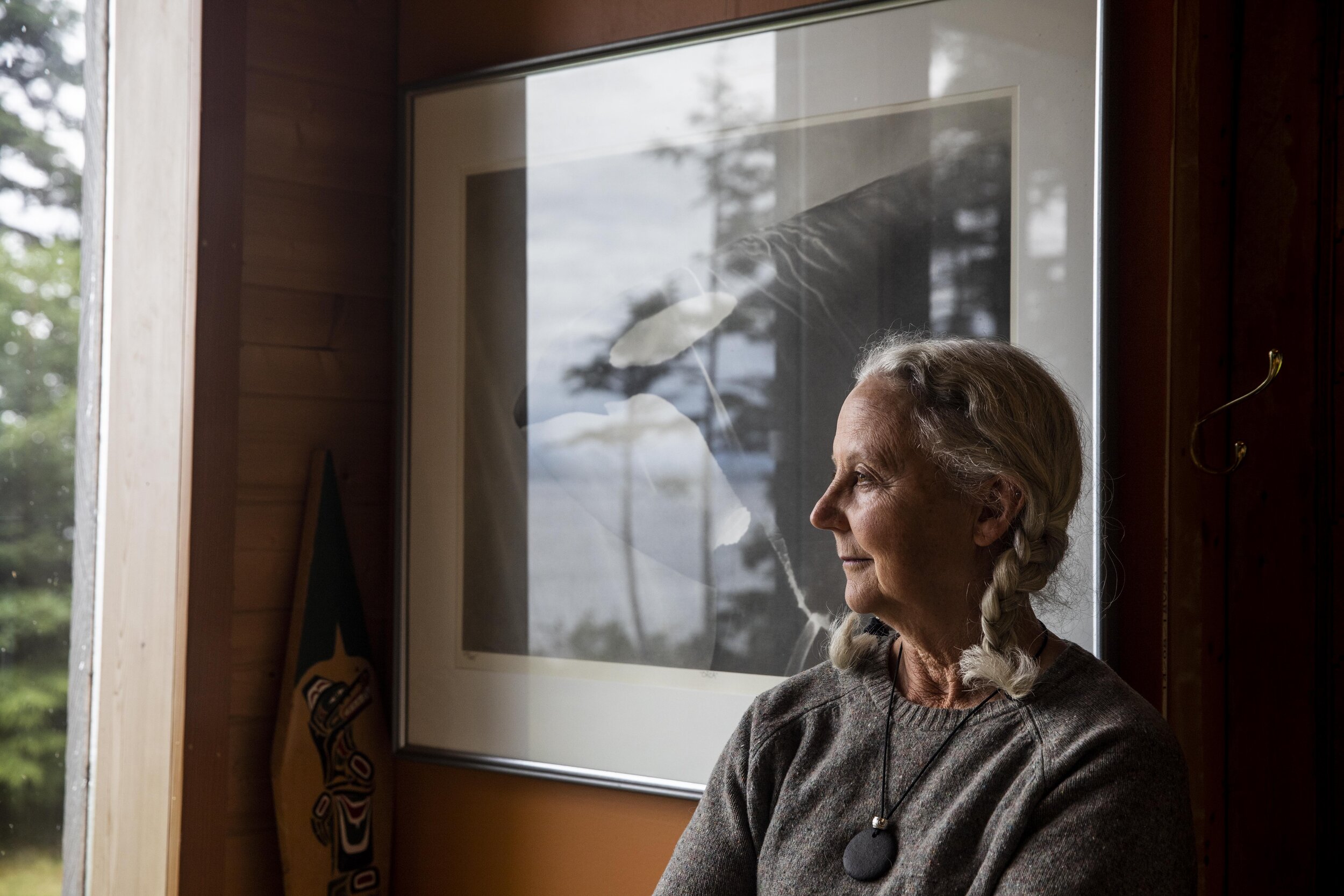  Alexandra Morton at her home on Malcolm Island in the territory of the Namgis First Nation. Morton has been studying the impacts of fish farms on wild salmon for decades, with a focus on the impacts of sea lice on juvenile salmon. With the local com