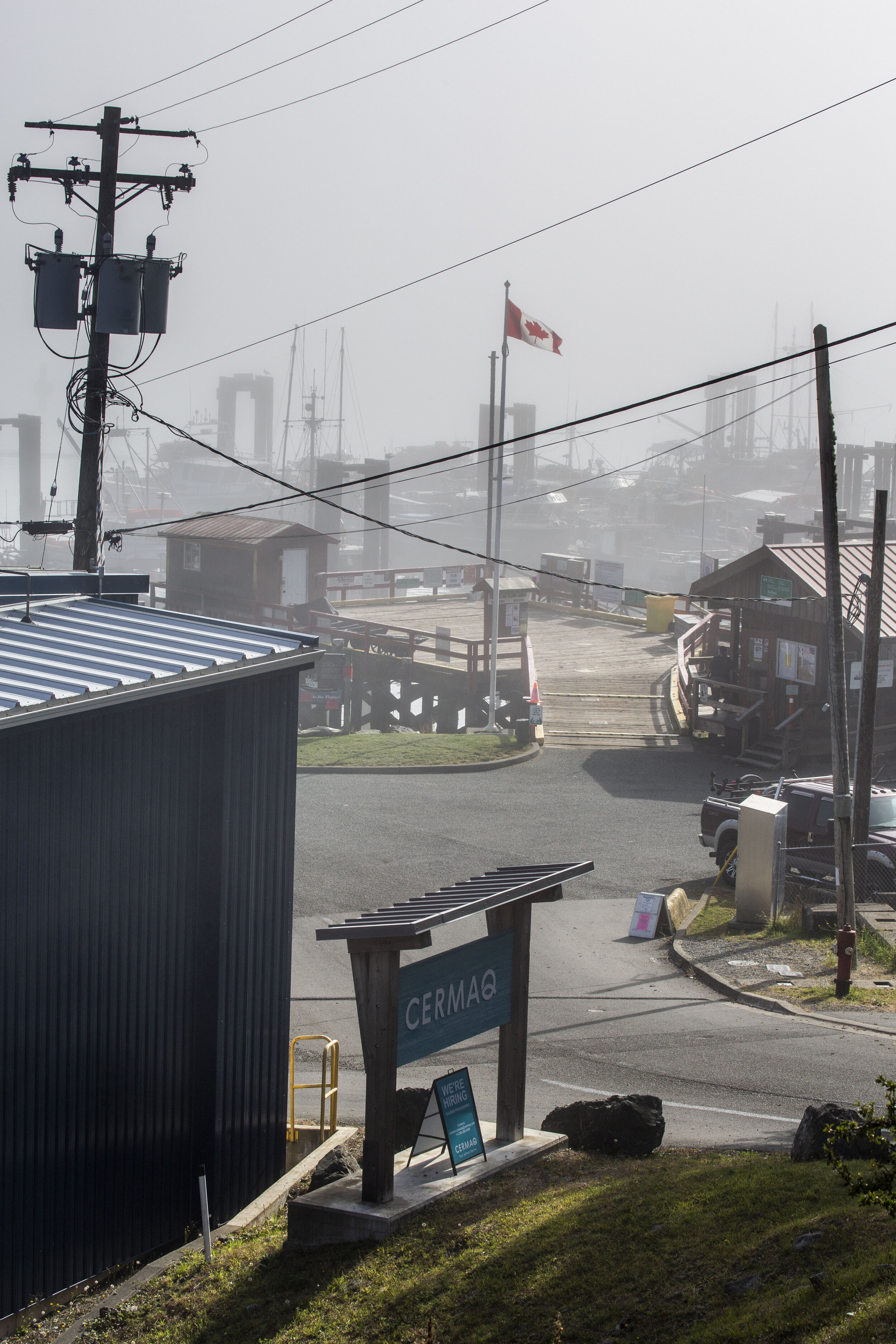  Cermaq's fish processing plant in Tofino British Columbia. Tla-o-qui aht territory 