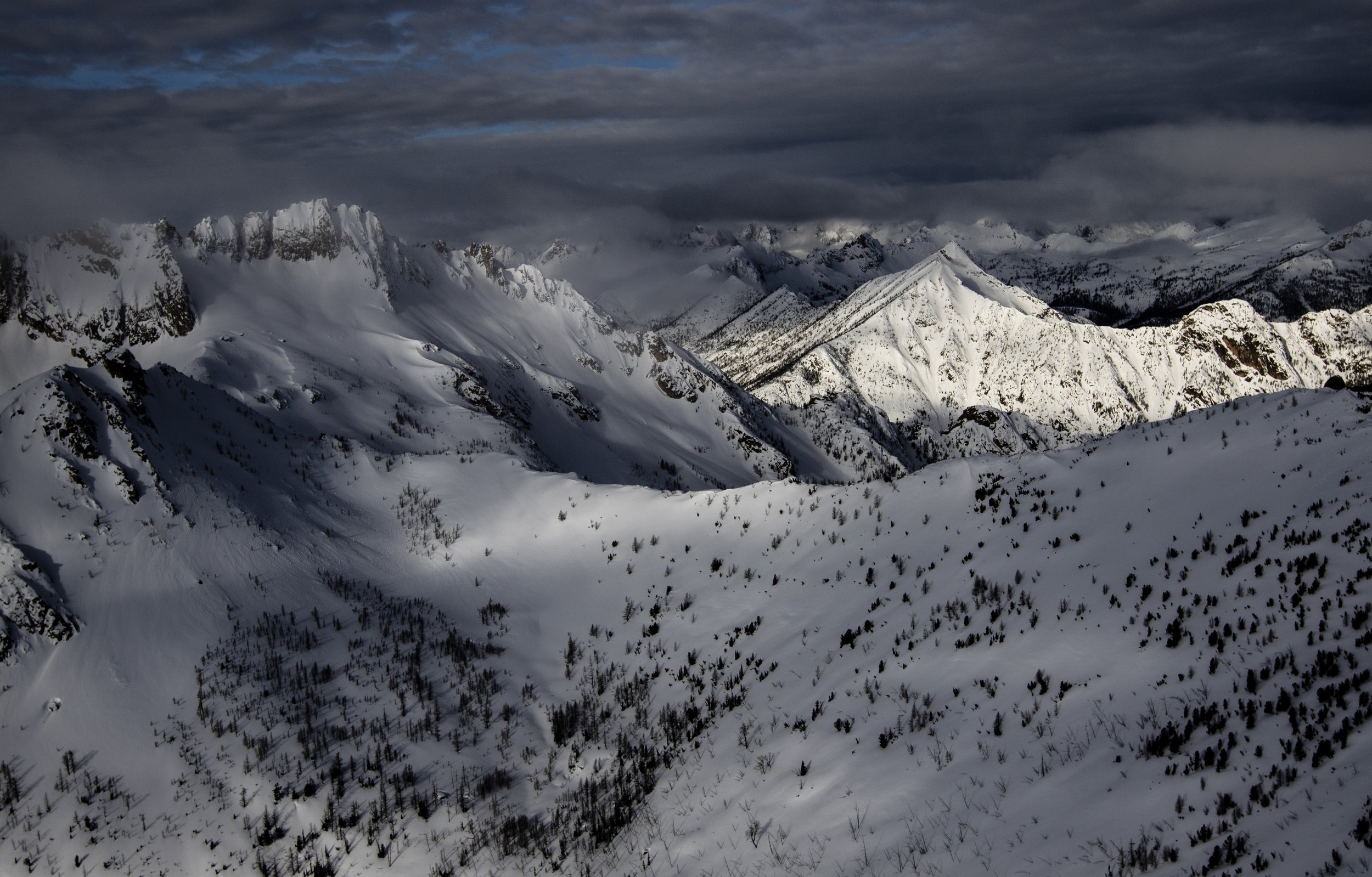  Winter light and shadows across CWP’s study area in the North Cascades. 