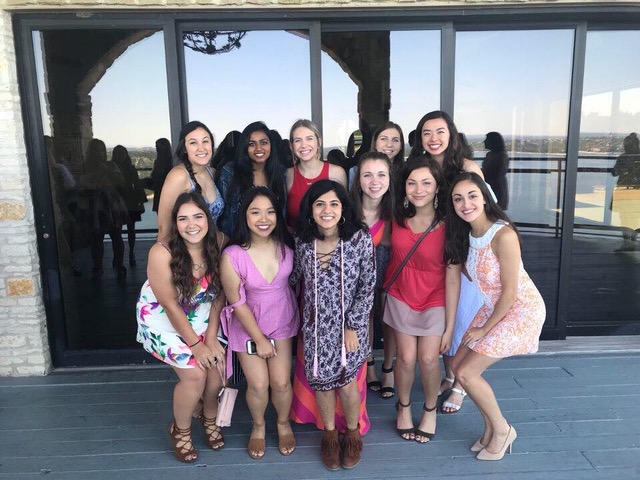 Left to Right: Kayla, Meg, Katie, Alexa, Ariana, Gabi, Lindsey, Myra, Becca, Catherine, Laurel Formal Brunch Spring 2018