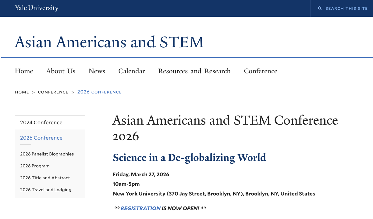 “Interrogating the Human: A Media Archaeology of the Immigration Document in the Wake of Chinese Exclusion”: Invited talk at 2026 Asian Americans and Stem Conference