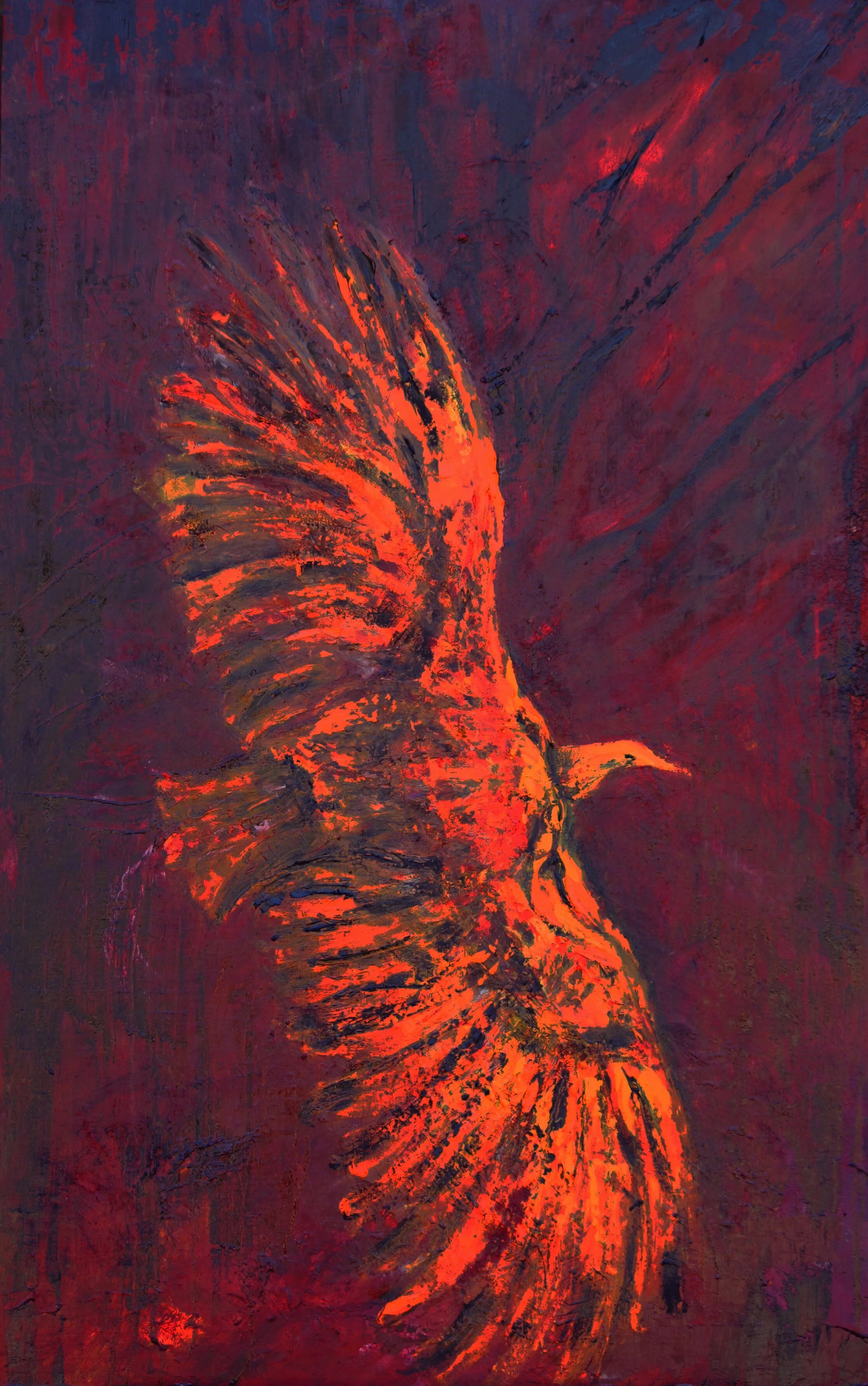 Red Alert   48x24  oil  On Linen  Framed  