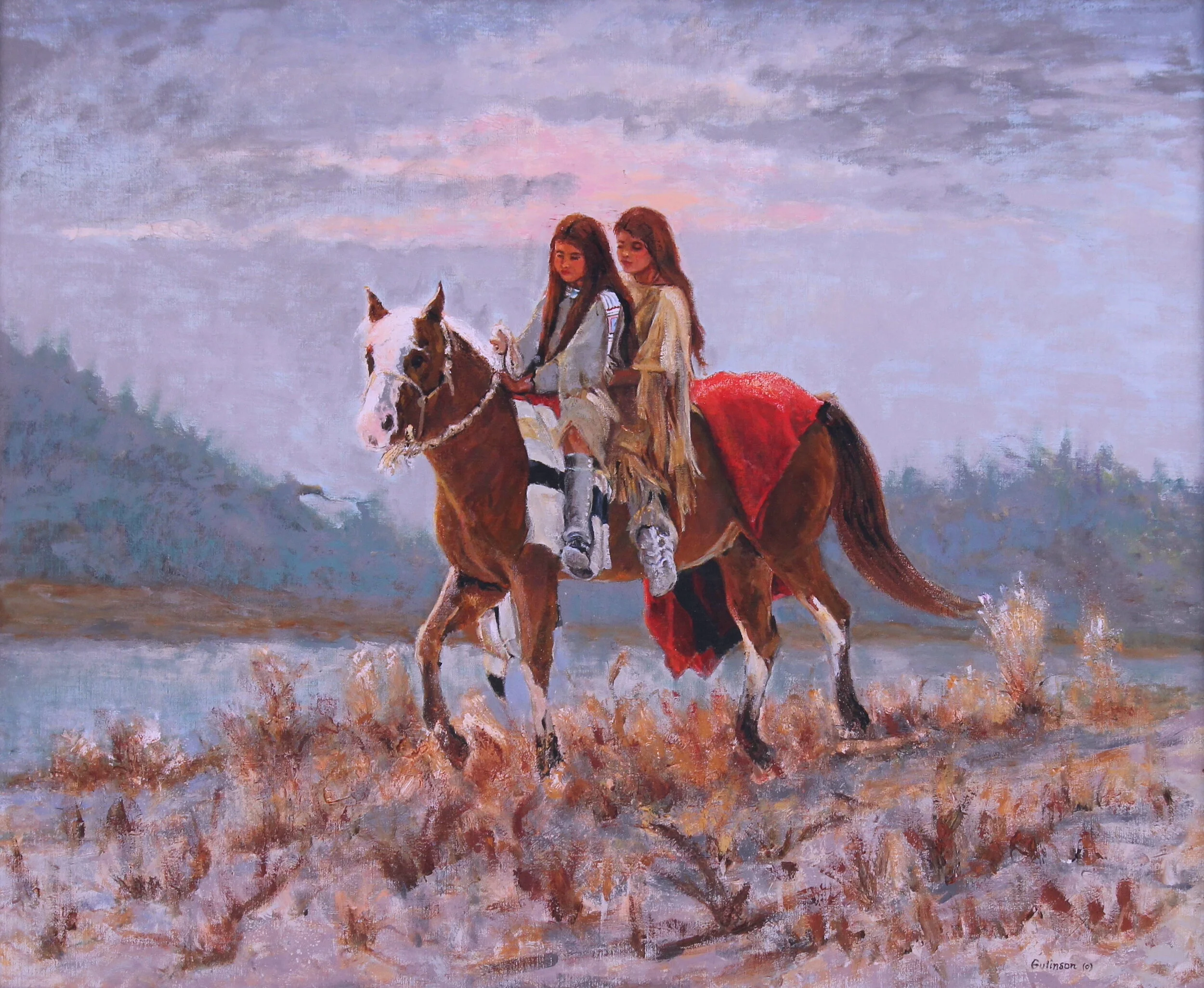Navajo Sisters   30x36  oil  On Linen Framed  $5000