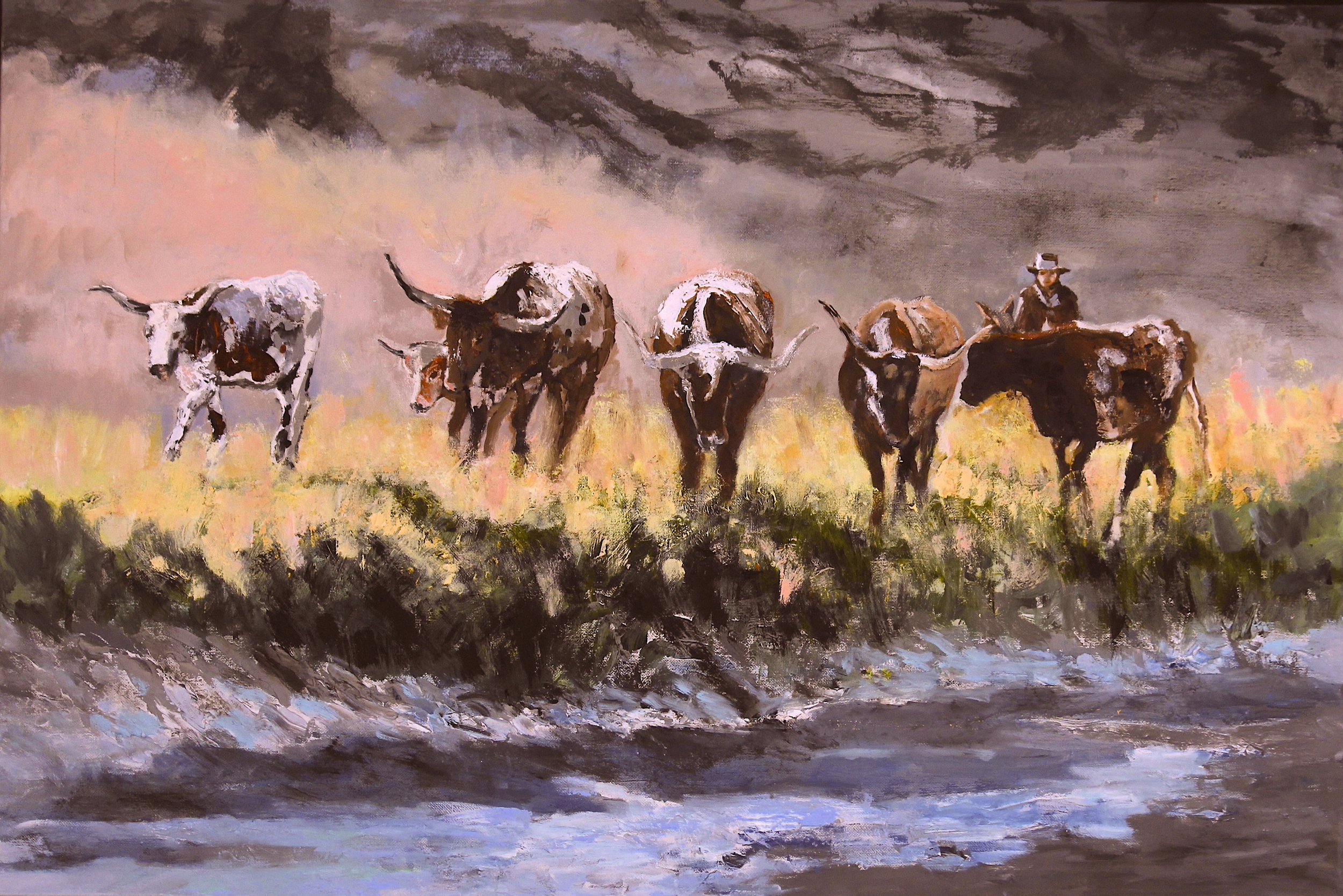 'Til The Cows Come Home   24x36  oil On Linen Gallery Wrapped $4300