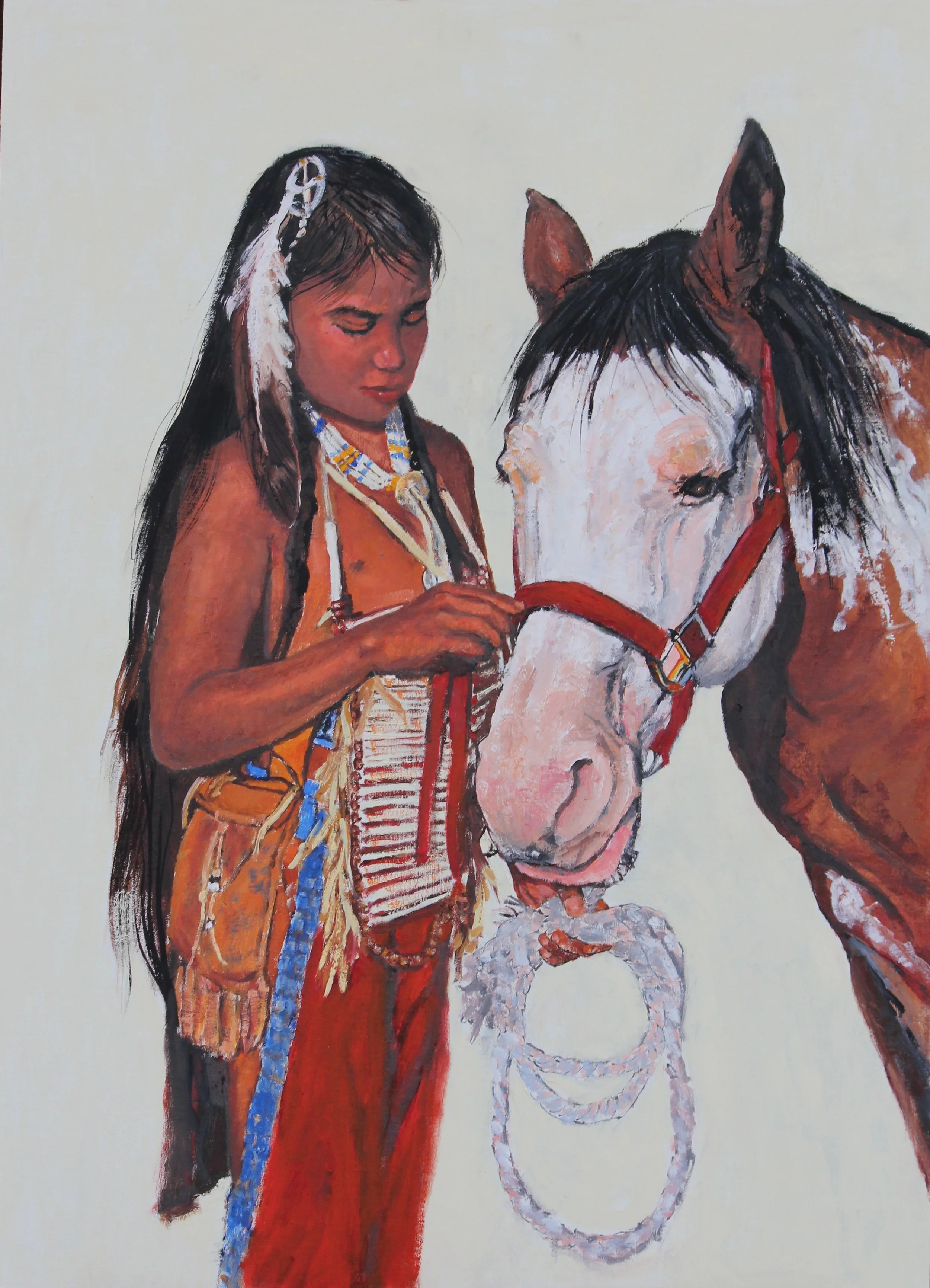 JJ and Chief   36x26  oil   On  Linen  Framed  $4600